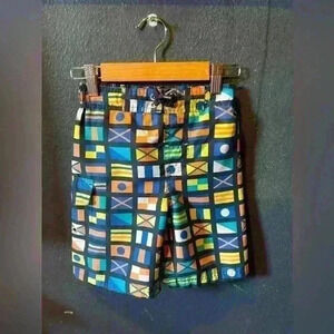 Boys Original Penguin World Flags Swim Trunks Size 5/6